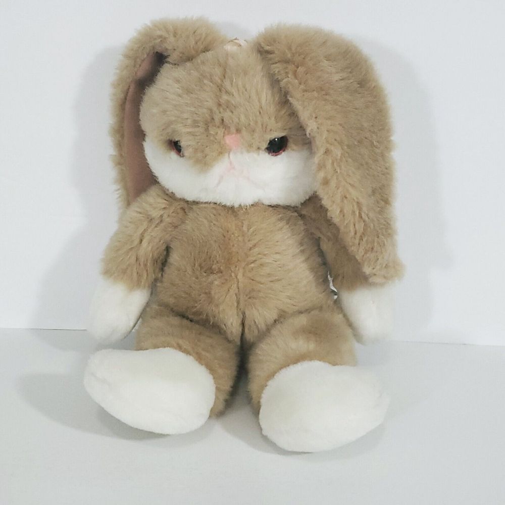 Mary Meyer Rabbit Plush 16" Vintage Brown Red Eyes Townshend Vermont Cranky Face